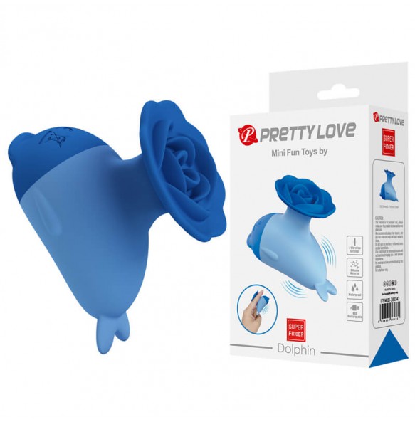 PRETTY LOVE - Dolphin Finger Vibrator (Chargeable - Blue)